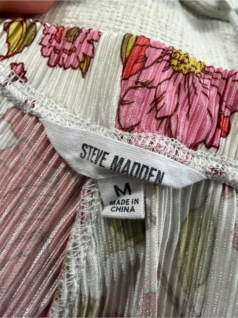 Steve Madden Pink Floral Wide-Leg Pants - Picture 3 of 3